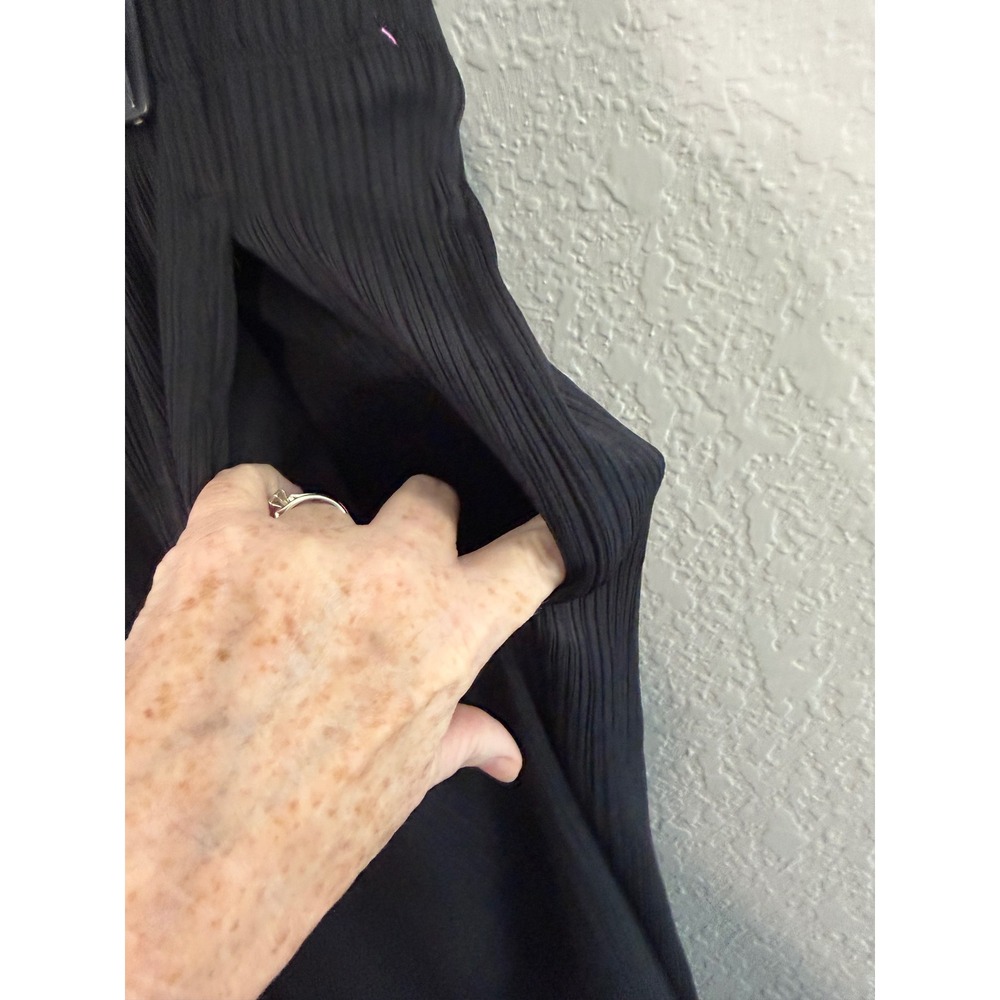 Chicos Travelers Crinkle Textured Pants Black Wide Leg Elastic Waist 4R XXL NEW - Picture 3 of 8